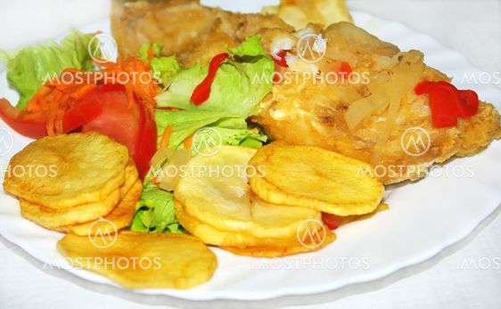 Portuguese plate of salted codfish.
