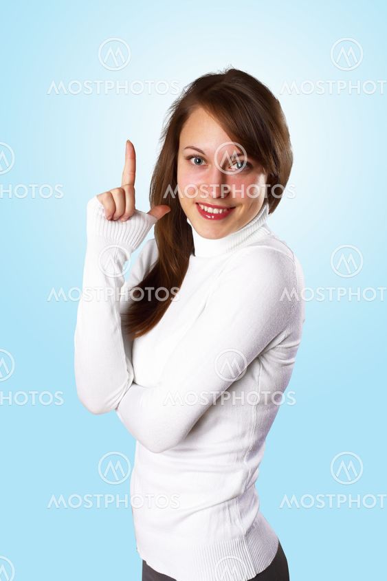 Young girl in white sweater