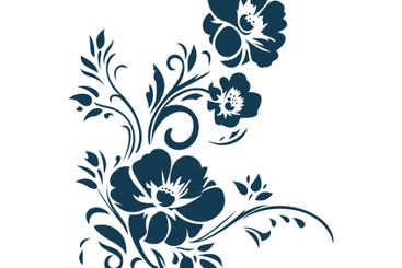 Beautiful Romantic Navy Blue Flower Floral Florist...
