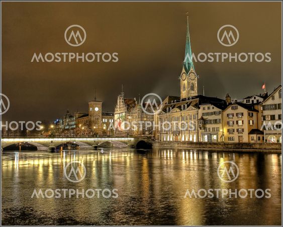 Zuerich natten i HDR