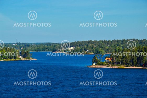 Swedish settlements on islets of Stockholm Archipelago in Baltic Sea, Sweden