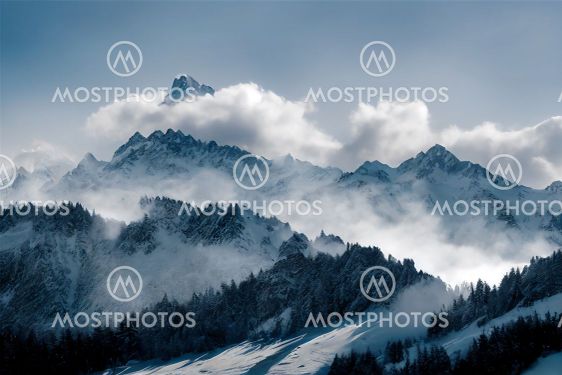 Mountains in clouds