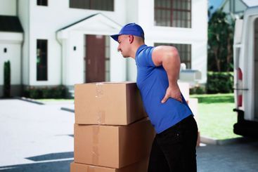 Truck Mover Unloading Van Carrying Boxes