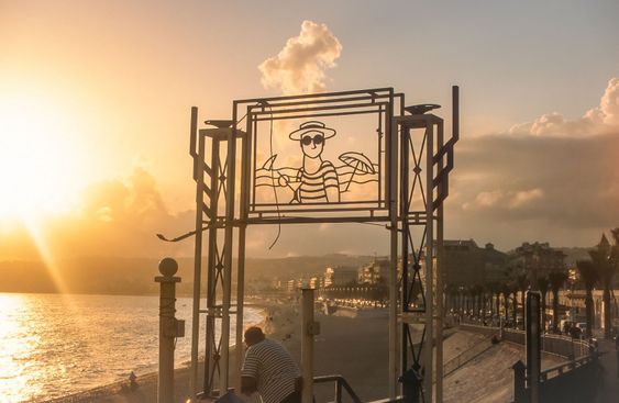 Entrance to the beach in Nice