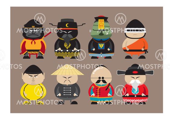 set of chinese cartoon