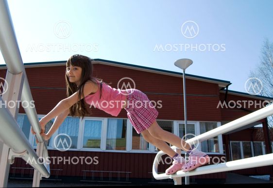 Girl in the school garden