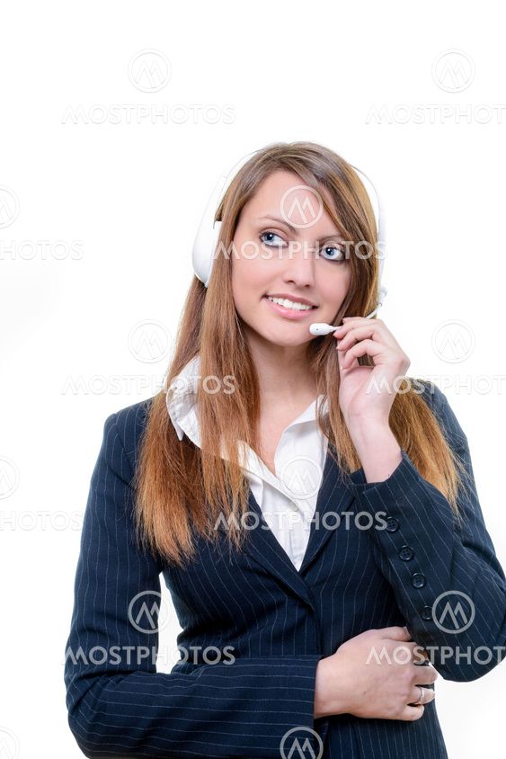 smiling attractive help desk agent