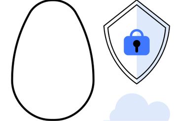 Concept of Secure Digital Connection with Abstract Egg...