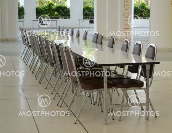 Empty outdoor table
