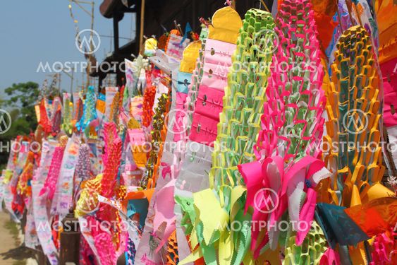 Color paper flag for Buddha worship