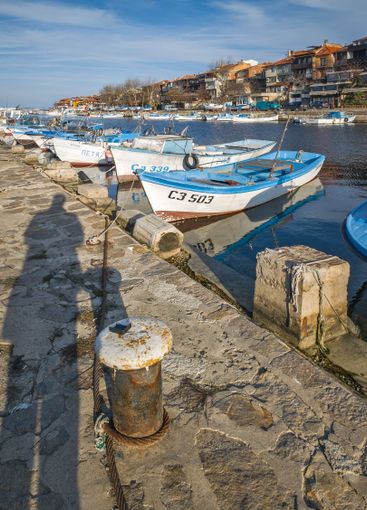 Sunset panorama of the port of Sozopol, Bulgaria