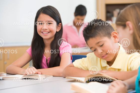 Group of elementary school pupils