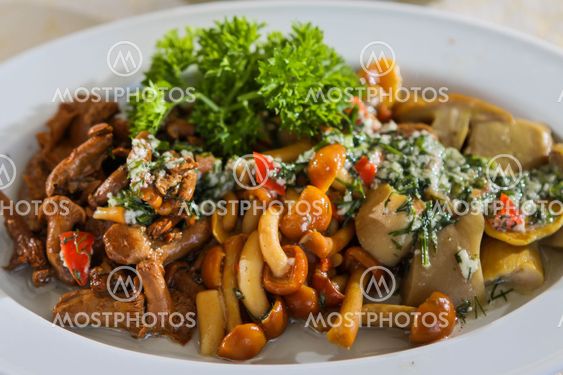 mushroom and parsley