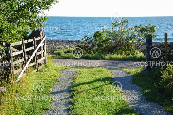 Open old wooden gate