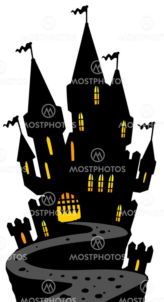 Castle on hill silhouette