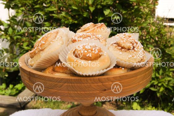 Cinnamon buns at a plate
