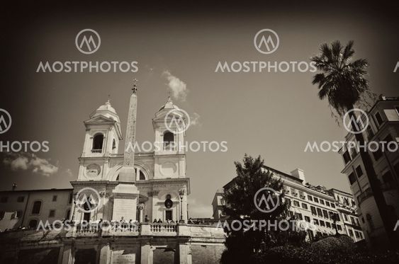 Piazza di Spagna and Trinita' dei Monti in Rome