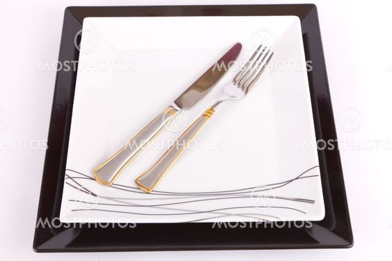 Dish with fork and knife
