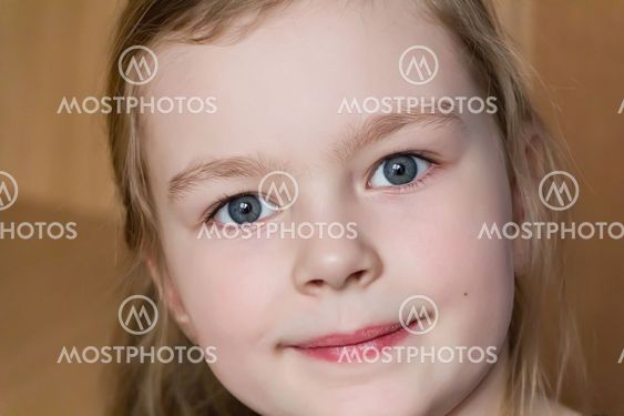 Cute girl five years old