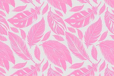 simple two-color seamless pattern of pink feathers on...