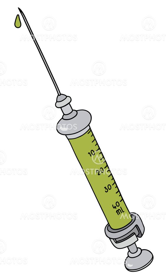 Old glass syringe