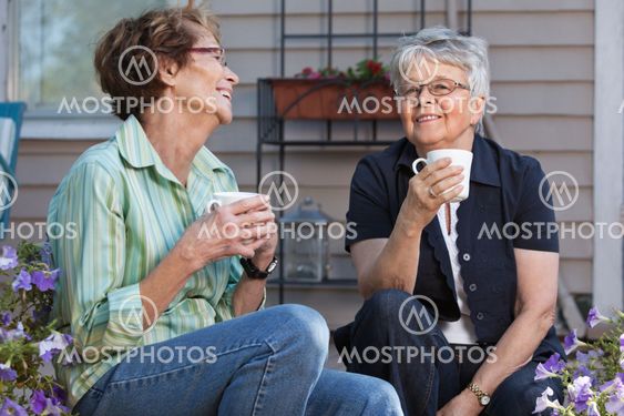 Women having cup of tea