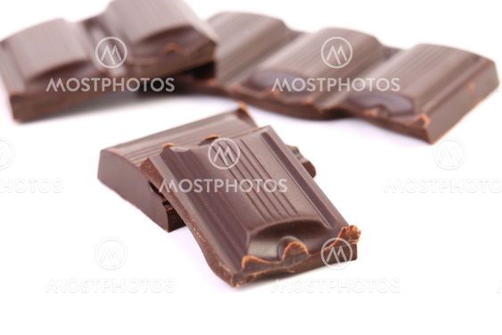 Tasty morsel of dark chocolate.