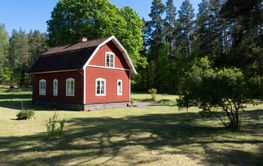 Traditional red wooden house in Småland