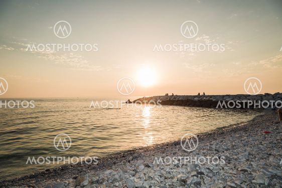 background of landscape of sunset over the sea