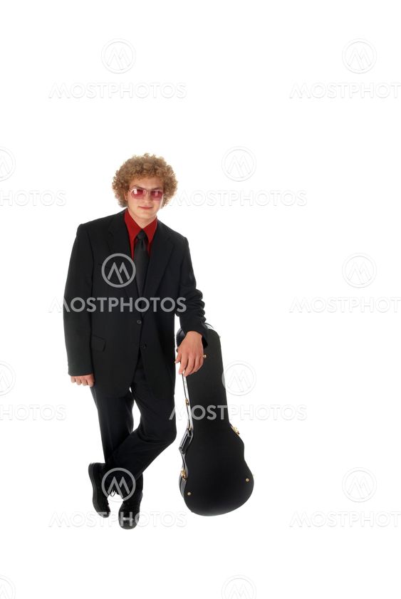 Guitar Player leaning on case