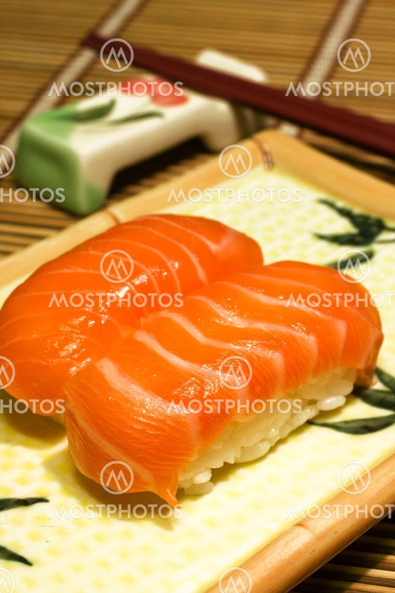 sushi and chopsticks on disk