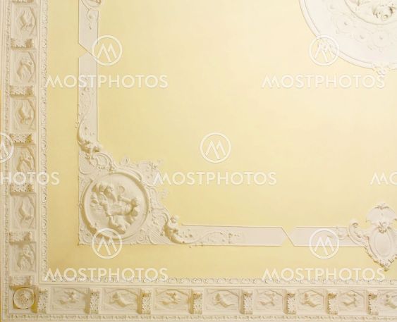 Stucco on the ceiling of historic building
