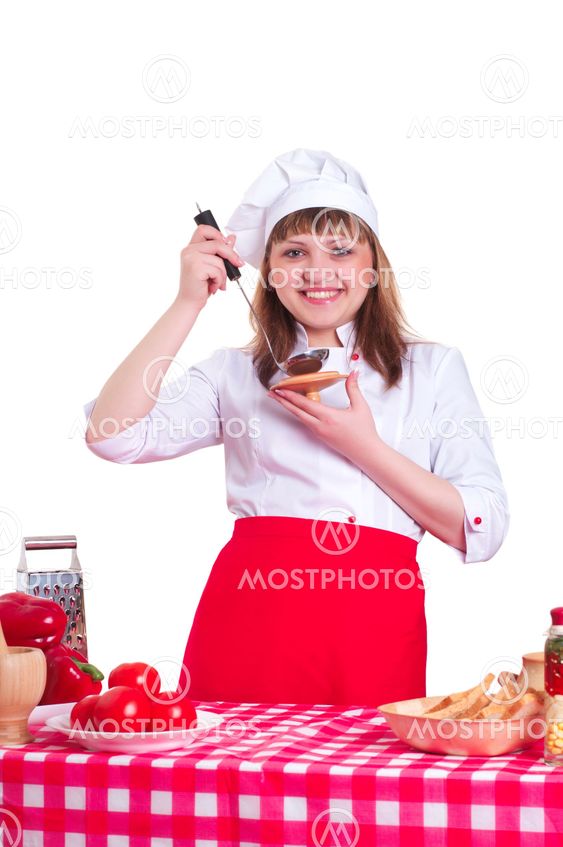 attractive woman cooking