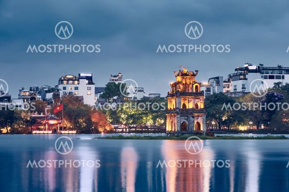 Old quarter of Hanoi at dusk