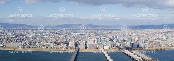 Panorama view of Osaka and Toyonaka