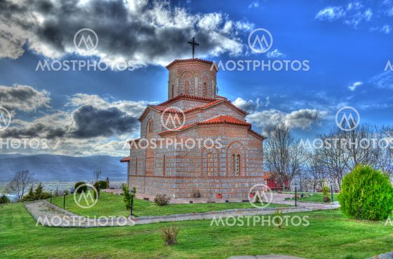 Church, cross, landscape