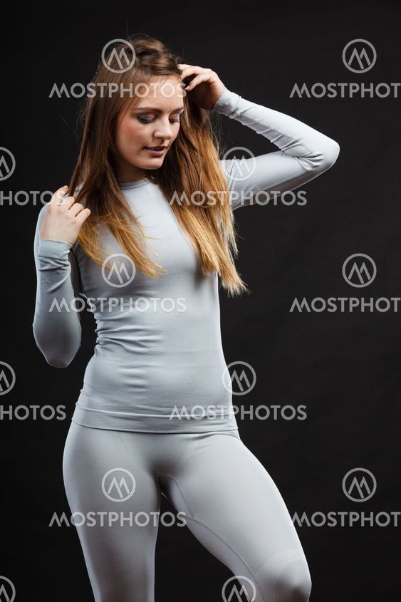 Woman wearing thermoactive underwear.