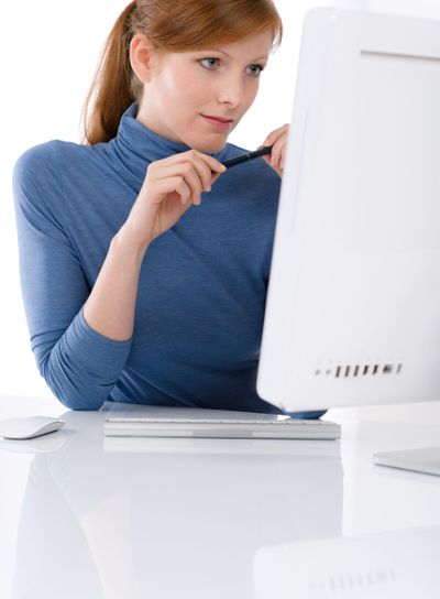 Modern office - young business woman