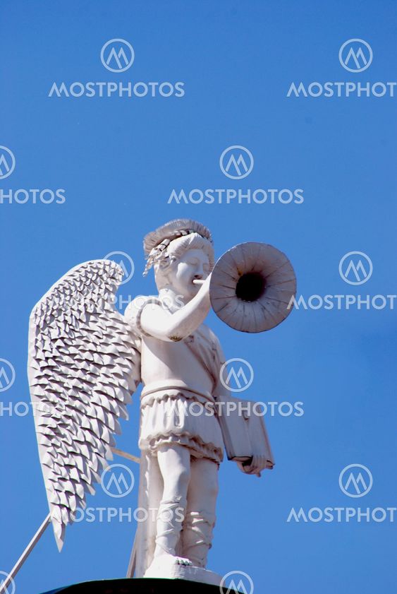 White angel with trumpet
