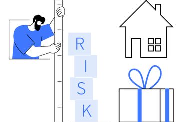 Measuring Risk with Stacked Blocks and Ruler, House...