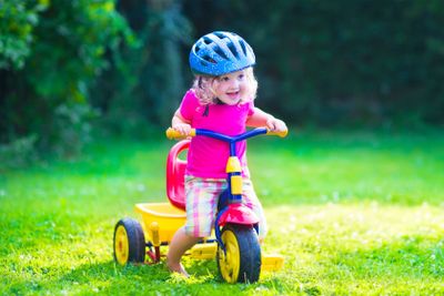 Little girl on a bike