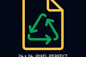 Paper sheet with recycling symbol dark color line ui icon