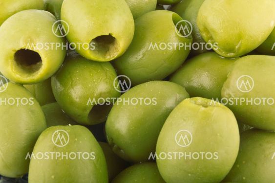 olives on the white background