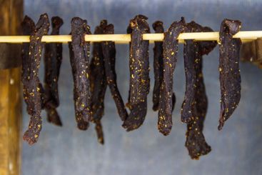 Preparing of South African dried meat or biltong