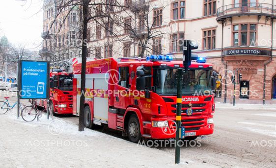 Brandbil på Östermalm