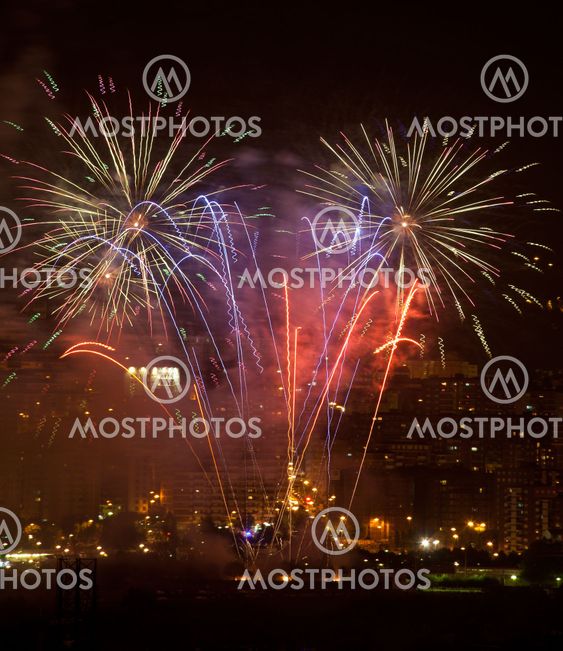 Fireworks, Bilbao, Bizkaia, Spain