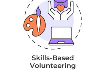 Skills based volunteering multi color concept icon