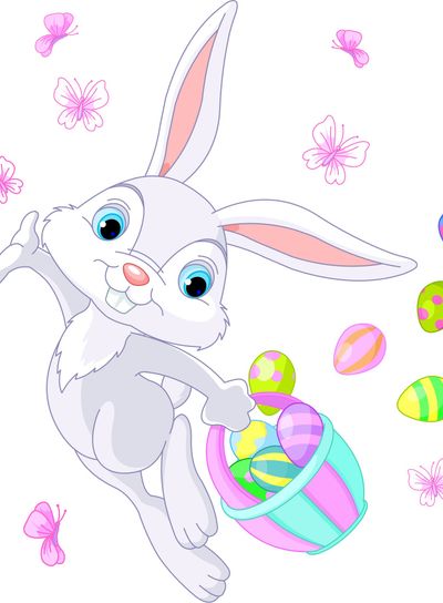 Easter Bunny Hiding Eggs