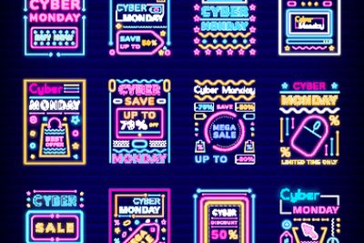 Cyber Monday Mega Sale, Super Discounts Neon Set