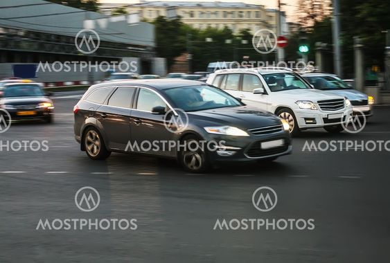 cars moving at the intersection